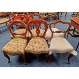 6 X 19TH CENTURY DINING CHAIRS