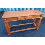 PINE HALL TABLE WITH SINGLE DRAWER.