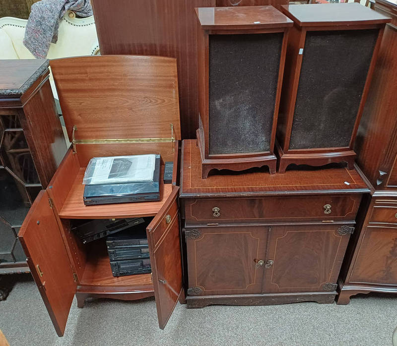 TECHNICS HI - FI AND CABINET AND ONE OTHER HI-FI CABINET