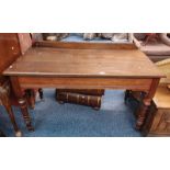 19TH CENTURY MAHOGANY SIDE TABLE ON TURNED SUPPORTS Condition Report: