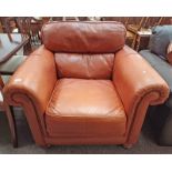 TAN LEATHER CLUB ARMCHAIR