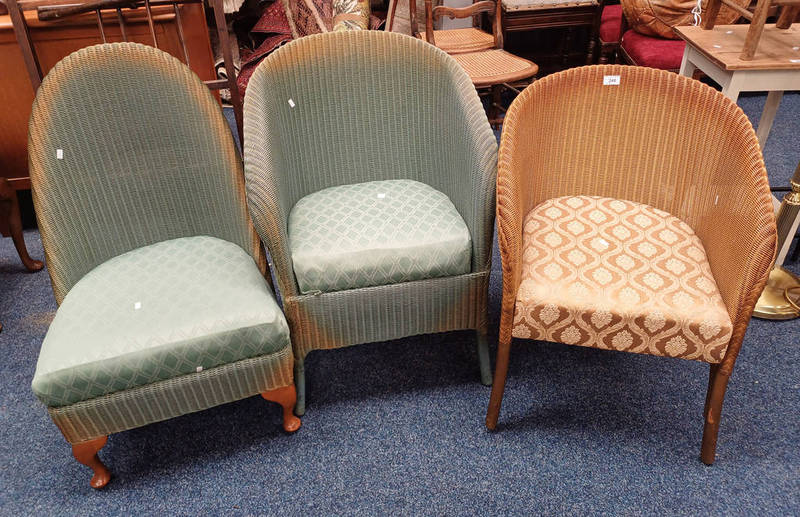 2 LLOYD LOOM ARMCHAIRS,