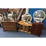 STAG MAHOGANY 3 DRAWER CHEST, 3 DRAWER BEDSIDE CHEST,