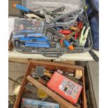 SELECTION OF TOOLS TO INCLUDE DRILL BITS, CHISELS,