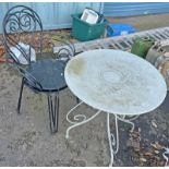 METAL TABLE AND CHAIRS