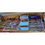LARGE SELECTION OF CRESTED SPOONS & VARIOUS WALL RACKS,