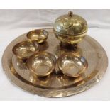 INDIAN BRASS LIDDED BOWL,