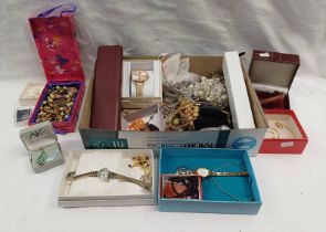 SELECTION COSTUME JEWELLERY INCLUDING ROTARY WRIST WATCH, VARIOUS OTHER WRIST WATCHES,