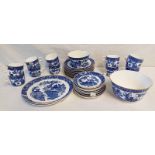 SELECTION OF BLUE & WHITE ROYAL WORCESTER TEAWARE