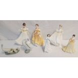 4 ROYAL DOULTON FIGURES - KATHLEEN HN3609, NATALIE HN3173, HELEN HN4756, FORGET-ME-NOT HN3388,