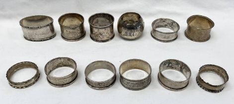 12 SILVER NAPKIN RINGS