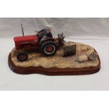 BORDER FINE ARTS FIGURE 'LIFTING THE PINKS (INTERNATIONAL B250 TRACTOR)' B0219 BY RAY AYRES WITH