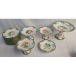 19TH CENTURY PORCELAIN FRUIT SET WITH LARGE COMPORT,