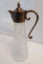 CLARET JUG WITH SILVER PLATED MOUNTS