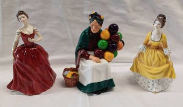 3 LARGE DOULTON FIGURES; THE OLD BALLOON SELLER,