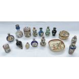 SELECTION OF ORIENTAL SCENT & TRINKET BOXES INCLUDING CANTON, SATSUMA, ENAMELLED,