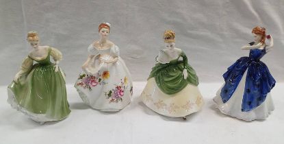 4 LARGE DOULTON FIGURES (ONE AS FOUND) MARILYN, LAURA,