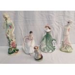 4 ROYAL DOULTON FIGURES TO INCLUDE BEST WISHES HN 3971, 'ELIZA HN3800', 'DANIELLE HN3001',