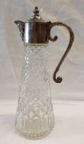 CLARET JUG WITH SILVER PLATED MOUNTS