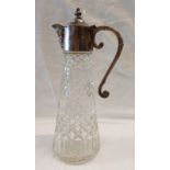 CLARET JUG WITH SILVER PLATED MOUNTS