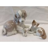 2 LLADRO PORCELAIN FIGURES CAT & DOG