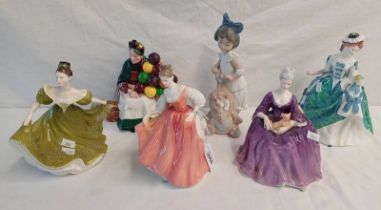 5 ROYAL DOULTON FIGURES TO INCLUDE THE OLD BALLOON SELLER HN1315, LINDA HN3374, CHARLOTTE HN2421,