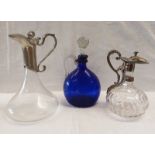 CLARET JUG WITH SILVER PLATED MOUNTS,