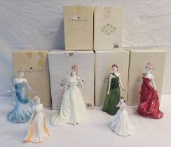 6 COALPORT LADIES OF FASHION FIGURES: INCLUDING SUSAN, KATE, FELICITY,