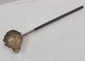 GEORGE III SILVER TODDY LADLE WITH EMBOSSED DECORATION BY WILLIAM KERSILL LONDON 1769 - 34CM LONDON