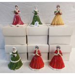 6 ROYAL DOULTON FIGURES TO INCLUDE; ON THE FOURTH DAY OF CHRISTMAS HN5171,