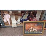 PORCELAIN DOLLS IN BOXES, CORONATION PORCELAIN, SHIP IN FRAME,