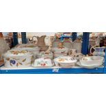 12 PIECES ROYAL WORCESTER EVESHAM WARE SERVING DISHES ETC ON ONE SHELF