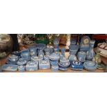 LARGE SELECTION WEDGWOOD PORCELAIN VASES, CLOCKS, BOWLS,