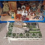 EASTERN RUG, VARIOUS PORCELAIN FIGURES, PORCELAIN DOG,