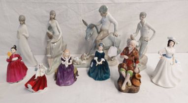 4 SPANISH PORCELAIN FIGURES,