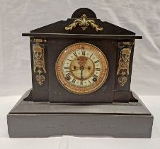 19TH CENTURY SLATE MANTLE CLOCK WITH OPEN ESCAPEMENT BY THE ANSONIA CLOCK COMPANY