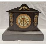 19TH CENTURY SLATE MANTLE CLOCK WITH OPEN ESCAPEMENT BY THE ANSONIA CLOCK COMPANY