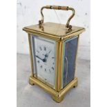 GILT METAL CARRIAGE CLOCK, BAYARD 8 DAY BY DUVERDRY & BLOQUEL FRANCE,