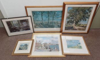 6 FRAMED MCINTOSH PATRICK PRINTS, ARTISTS STUDIO, BEACH CRESCENT - BROUGHTY FERRY ETC.