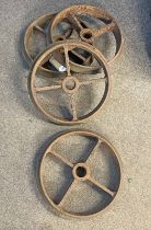 4 IRON CART WHEELS,