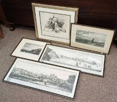 SELECTION OF PRINTS & ENGRAVINGS TO INCLUDE; E LANDSEER, DEAR STALKING, PRINT, E DUNCAN,