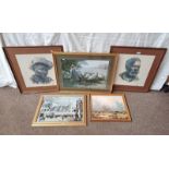 SELECTION OF FRAMED PICTURES INCLUDING OIL PAINTING OF SOUTH AFRICAN LANDSCAPE ETC.