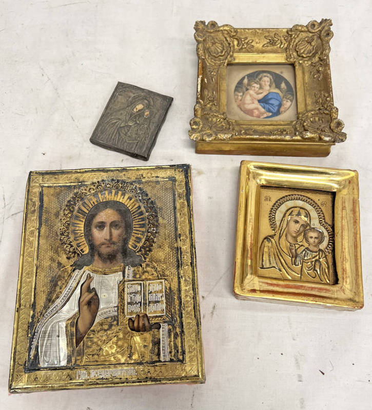 4 RUSSIAN ORTHODOX ICONS,