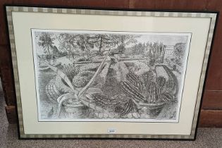 RICHARD BAWDEN 'KNOT' SIGNED IN PENCIL FRAMED ETCHING 39CM X 60 CM