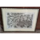 RICHARD BAWDEN 'KNOT' SIGNED IN PENCIL FRAMED ETCHING 39CM X 60 CM