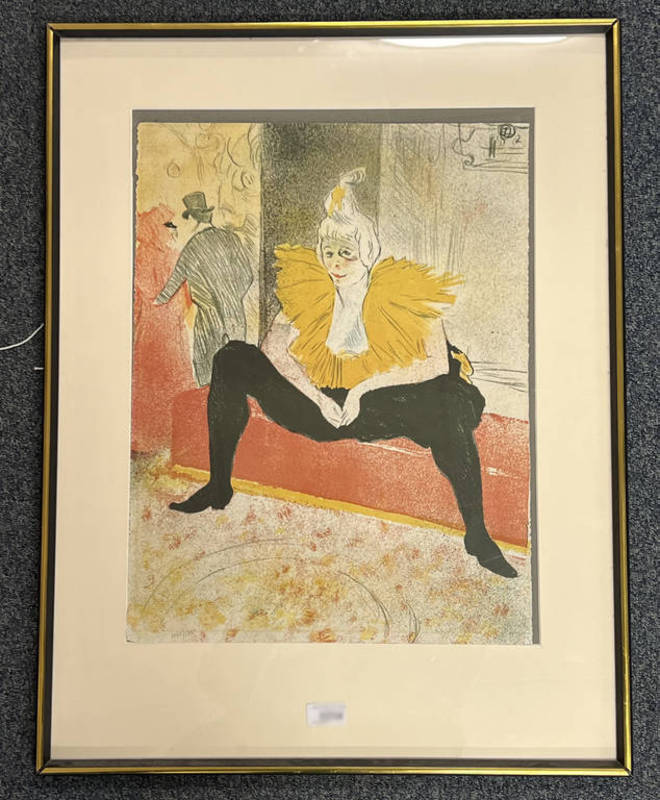 TOULOUSE - LAUTREC 'ELLES CIRCUS PERFORMER' FRAMED PUBLISHED LITHOGRAPH NO 1065/1200 51 X 39 CM