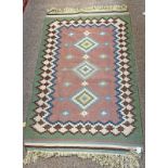 GREEN, PINK & BLUE MIDDLE EASTERN RUG,