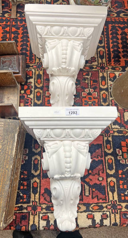 PAIR OF PLASTER CORBELS,