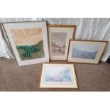 4 FRAMED PRINTS TO INCLUDE ; DAVID M CHAPMAN, OSNABURG ST-FORFAR, SIGNED IN PENCIL, V.R.