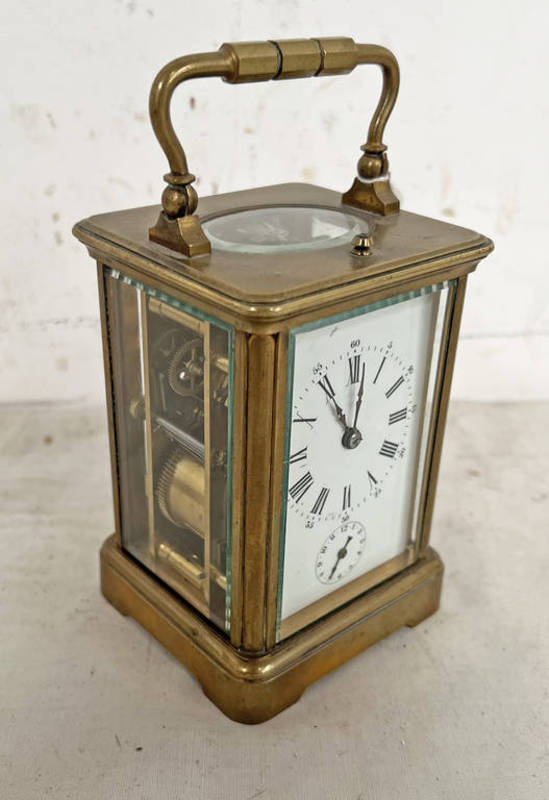 BRASS CASED REPEATING CARRIAGE CLOCK